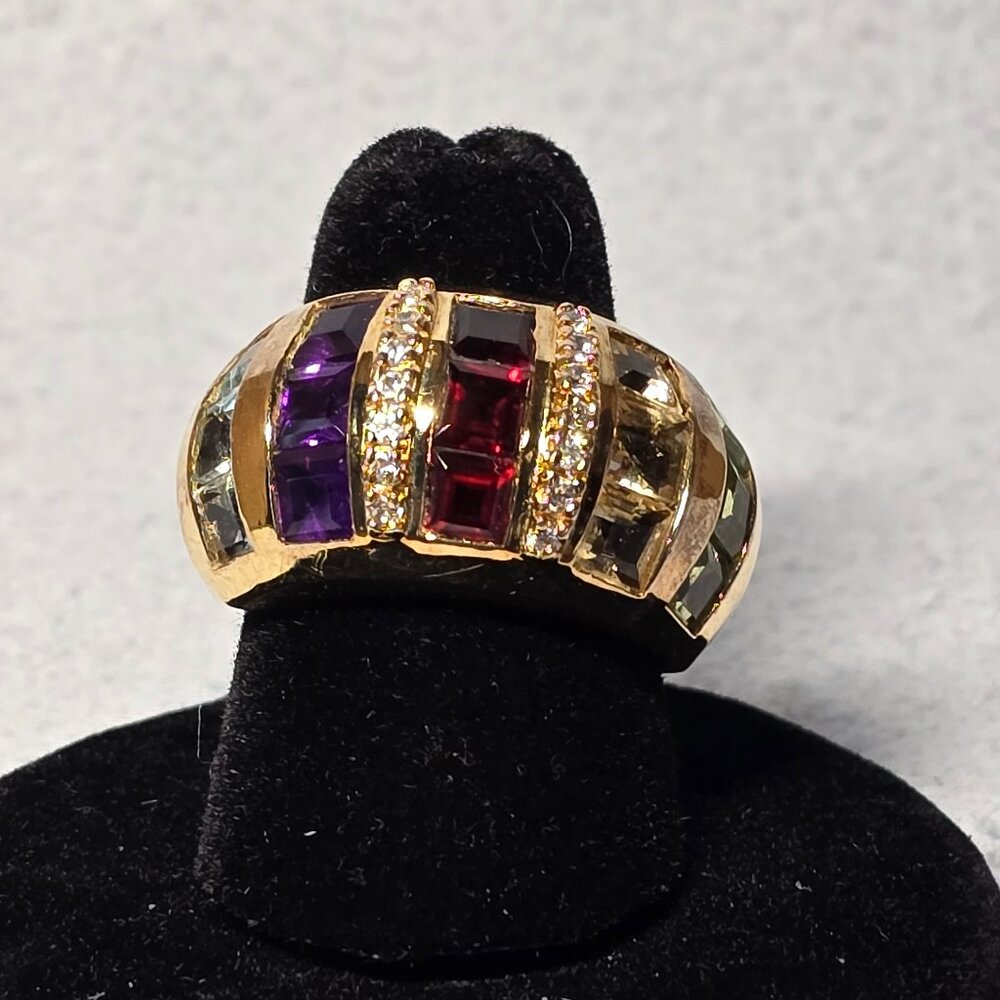 Multi-Color Sterling Silver Ring